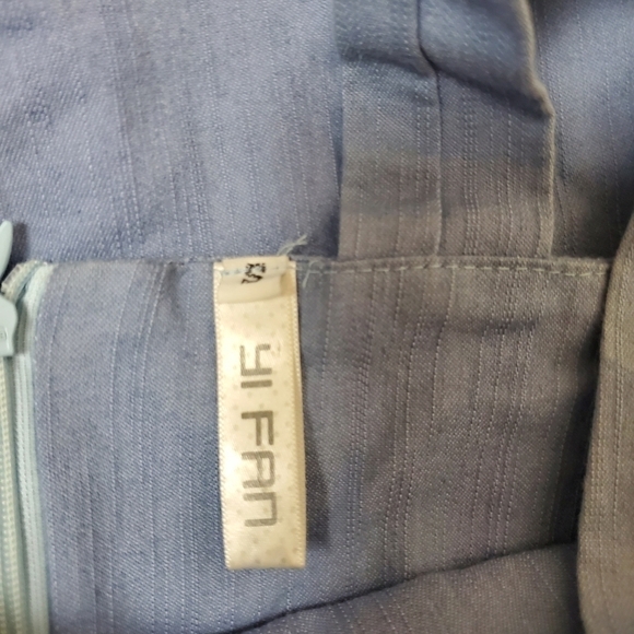 Silhouette Sphaget Strap Blue Sundress  with Scalloped Lace Size S - Picture 12 of 13